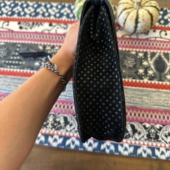 Bally Black Suede and Lizard Embossed Crossbody, Vintage, EUC - Picture 6 of 13